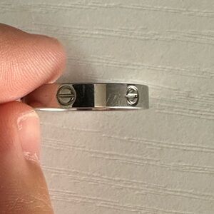 Love Ring Silver Band with Screw Design
